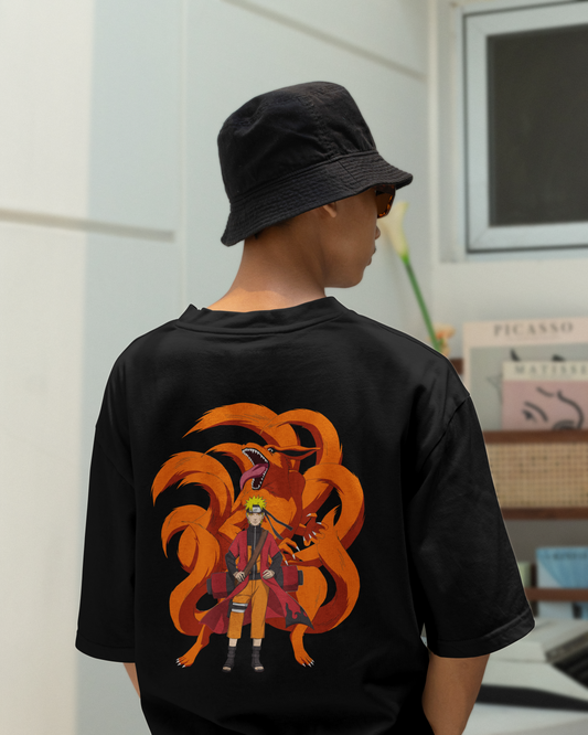 Naruto Uzumaki Nine Tailed Fox Anime Oversized T-Shirt