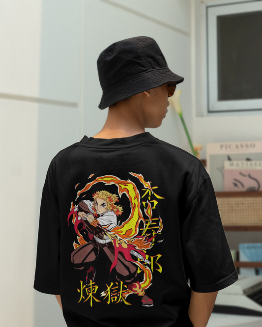 Rengoku Kyojuro Demon Slayer Anime Oversized T-Shirt