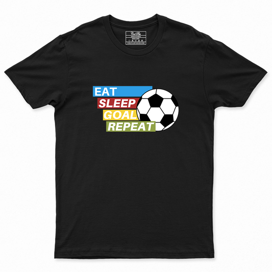 Eat sleep goal repeat Sports Unisex Designer T-shirt