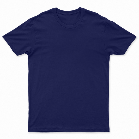 Navy Blue Unisex Solid T-shirt
