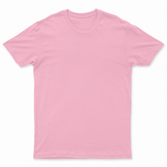 Pink Unisex Solid T-shirt