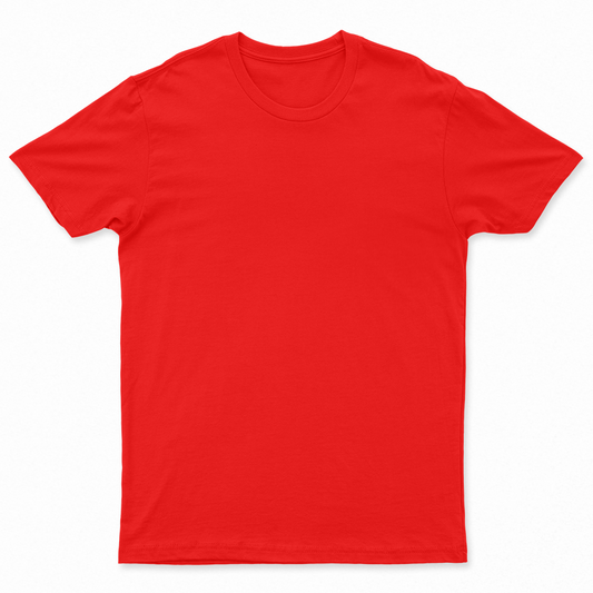 Red Unisex Solid T-shirt