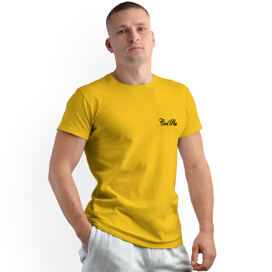CoolPlus Yellow Unisex Solid T-shirt